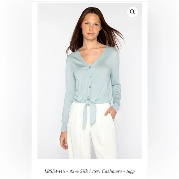 Kinross Tie Front Cardigan- Cashmere & Silk - Small- was $300- NWT - Picture 1 of 8